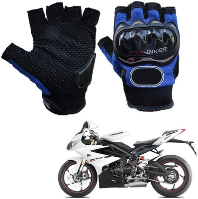 AuTO ADDiCT PRO BIKER HALF FINGERED GL aytona_675 Riding Gloves(Blue)
