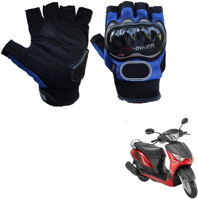AuTO ADDiCT PRO BIKER HALF FINGERED GLOVES BLUE FOR YAMAHA Alpha Riding Gloves(Blue)