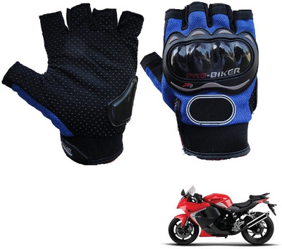 AuTO ADDiCT PRO BIKER HALF FINGERED GLOVES BLUE FOR HYOSUNG GT 250R Riding Gloves(Blue)