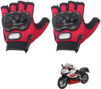 KOZDIKO PRO BIKER HALF FINGERED GLOVES RED FOR BMW K1300 Riding Gloves(Red)