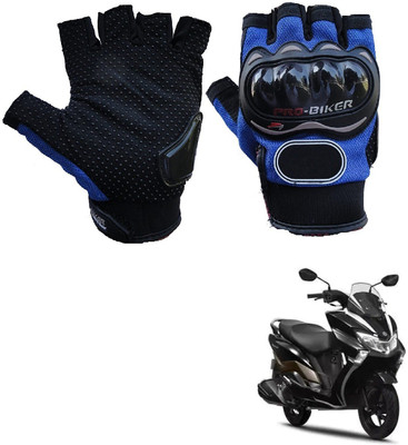 AuTO ADDiCT PRO BIKER HALF FINGERED GLOVES BLUE FOR SUZUKI Burgman Street Riding Gloves(Blue)