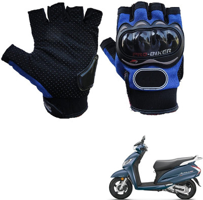 AuTO ADDiCT PRO BIKER HALF FINGERED GLOVES BLUE FOR HONDA Activa 125 Riding Gloves(Blue)