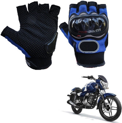 AuTO ADDiCT PRO BIKER HALF FINGERED GLOVES BLUE FOR BAJAJ V12 Riding Gloves(Blue)