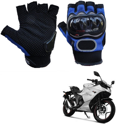 AuTO ADDiCT PRO BIKER HALF FINGERED GLOVES BLUE FOR SUZUKI Gixxer SF Riding Gloves(Blue)