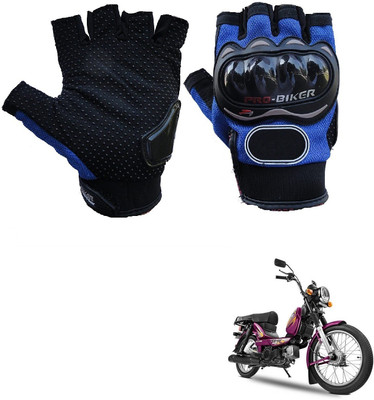 AuTO ADDiCT PRO BIKER HALF FINGERED GLOVES BLUE FOR TVS XL 100 Riding Gloves(Blue)