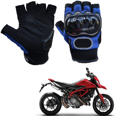 AuTO ADDiCT PRO BIKER HALF FINGERED GLOVES BLUE FOR DUCATI Hypermotard Riding Gloves(Blue)