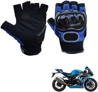 AuTO ADDiCT PRO BIKER HALF FINGERED GLOVES BLUE FOR SUZUKI GSXR 1000 Riding Gloves(Blue)