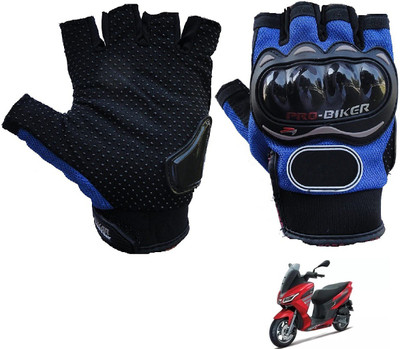 AuTO ADDiCT PRO BIKER HALF FINGERED GLOVES BLUE FOR APRILIA SXR 160 Riding Gloves(Blue)