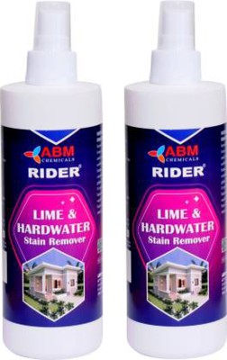 RIDER LIME & HARD STAIN WATER REMOVER for tapes, basin, fixtures, faucets all types of Ceramic Tiles and sinks (300 ml Spray X 2) Stain Remover