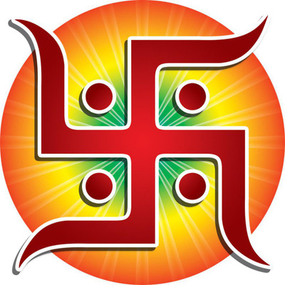 my celebrat 76.2 cm Swastik Self Adhesive Sticker(Pack of 1)