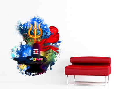 DivineDesigns 61 cm Shiv Ji Shivling Wall Sticker Self Adhesive Sticker(Pack of 1)