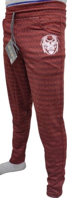 Ikon Striped Men Maroon Track Pants