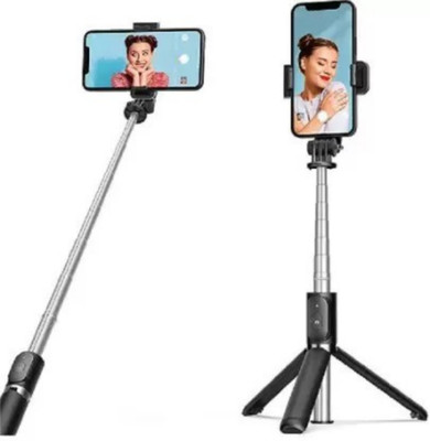 SYN SONS Selfie Stick Tripod, Poatable Foldable Phone Holder Extendable Phone Tripod Stand with Wireless Remote Compatible with All Mobile Phones Tripod(Black, Supports Up to 400 g) SYN SONS Selfie Stick Tripod, Poatable Foldable Phone Holder Extendable Phone Tripod Stand with Wireless Remote Compatible with All Mobile Phones Tripod(Black, Supports Up to 400 g)
