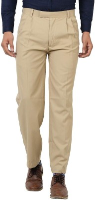 Clavelite Regular Fit Men Beige Trousers