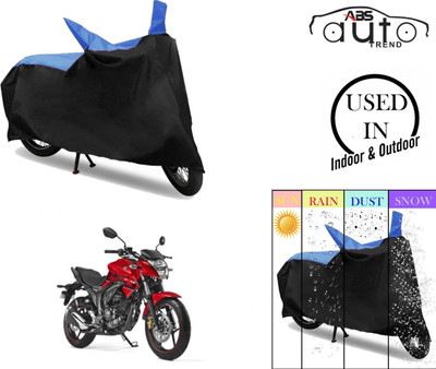 ABS AUTO TREND Two Wheeler Cover for Suzuki(Gixxer, Blue, Black)