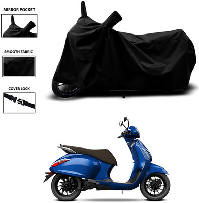 DeepShakshi AUTOMOTIVE Two Wheeler Cover for Bajaj(Chetak, Black)