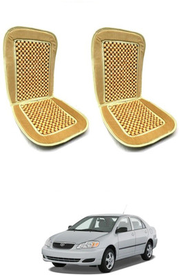 AuTO ADDiCT Wooden Bead, Velvet Seating Pad For  Toyota Corolla Altis(Front Seats,Back Seats Beige)