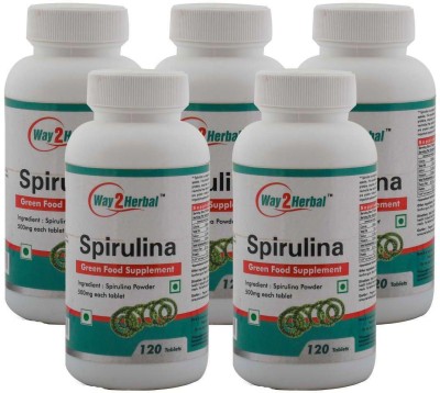 Way2Herbal Spirulina 120 Tablets (Pack of 5)(5 x 100 mg)