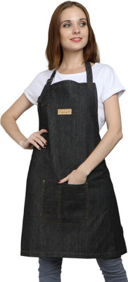 Palap Denim Chef's Apron - Free Size(Black, Single Piece)