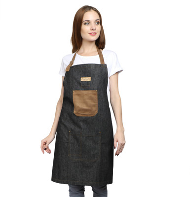 Palap Denim Chef's Apron - Free Size(Black, Single Piece)