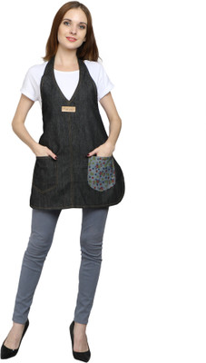 Palap Denim Chef's Apron - Free Size(Black, Single Piece)