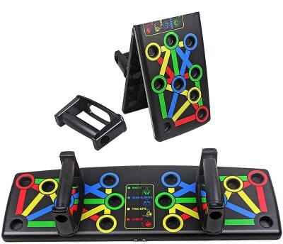 Fulkiza 10in1Portable PushUp Board with Strong GripHandle for ChestPress Home&Gym Push-up Bar(Multicolor)