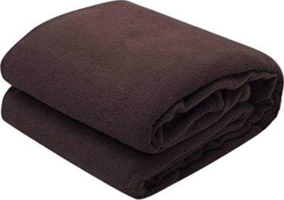 VORDVIGO Solid Single Fleece Blanket for  Mild Winter(Polyester, Brown)