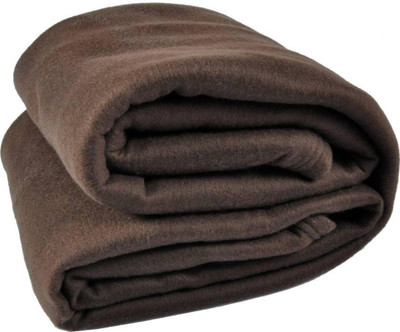 n g products Solid Single Fleece Blanket for  Mild Winter(Polyester, Brown)