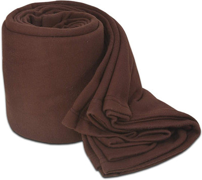 VORDVIGO Solid Single Fleece Blanket for  Heavy Winter(Polyester, Brown)