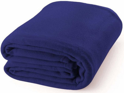 VORDVIGO Solid Single Fleece Blanket for  Mild Winter(Polyester, Blue)