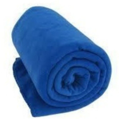 n g products Solid Single Fleece Blanket for  Mild Winter(Polyester, Blue)