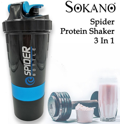 Spider Fit 500 ml PET Shaker(Pack of 1, Blue)