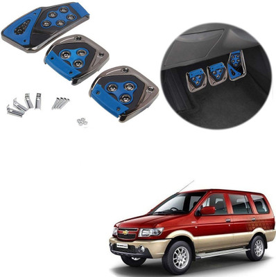 Znee Smart ZS-BLU-B202 Blue Non-Slip Manual Car Pedals kit Pad Covers 3 Pcs Set for Chevrolet Tavera Car Pedal