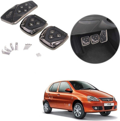 Znee Smart ZS-BV-127 Black Non-Slip Manual Car Pedals kit Pad Covers 3 Pcs Set for Tata Indica Car Pedal