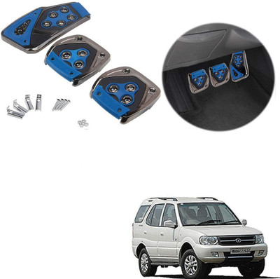 Znee Smart ZS-BLU-B80 Blue Non-Slip Manual Car Pedals kit Pad Covers 3 Pcs Set for Tata Safari Storme Car Pedal