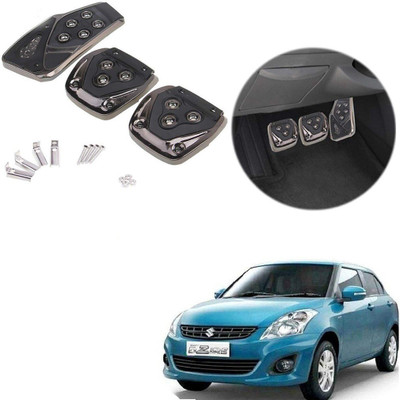 Znee Smart ZS-BV-112 Black Non-Slip Manual Car Pedals kit Pad Covers 3 Pcs Set for Maruti Suzuki Swift Dzire Type -2 Car Pedal