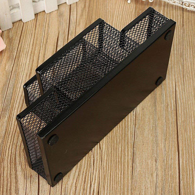 MULTIPLE HUB 4 Compartments Metal Desk Organizer(Black)