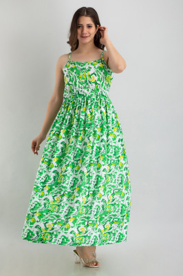 NYAARI Women Gown Green Maxi/Full Length Dress