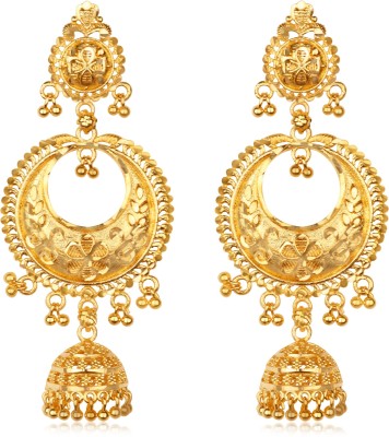 Heer Collection South Indian Temple Jewellery Traditional 1gm Gold n Micron Plated Jhumki Jumkas Alloy, Brass, Metal Jhumki Earring