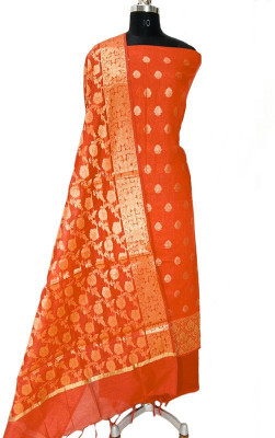The SDF India Cotton Silk Self Design Kurta & Palazzo Material