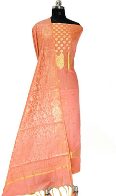 The SDF India Cotton Silk Solid, Embellished Salwar Suit Material
