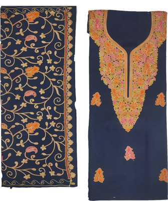 Vrinde Wool Embroidered Salwar Suit Material