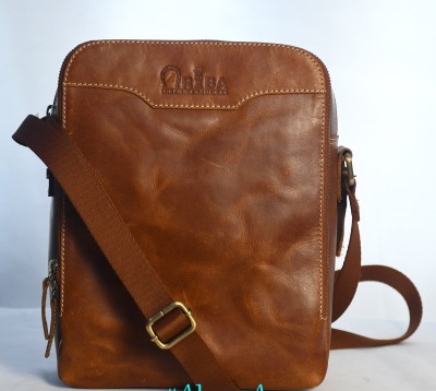 ARIBA INTERNATIONAL Brown Sling Bag Genuine Leather Cross Body Side Bag Office use