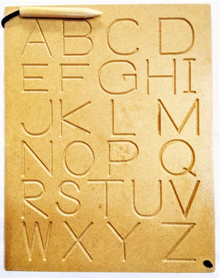 MECDOIT INTERNATIONAL Wooden Alphabet Tracing Board - ABC Trace Letters Capital Alphabet Writing Practice Tracing Boards for Kids - Multi Color(Multicolor)