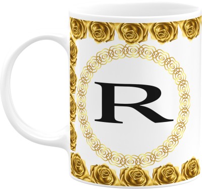 PrintingZone Alphabet R Letter R Colourful R Printed White Ceramic Coffee Tea Cup For Brother Sister Boys Girls Kids Lover Boyfriend Girlfriend Son Daughter Birthday Bhai Behan Bro Sister Sis Behan Maa Mom Mother Father Papa Nana Nani Mama Mami Uncle Aunty Wifey Husband Couple Lovers Alphabet Letter