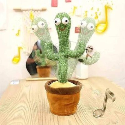 Just97 Dancing Cactus Repeat, Talking Dancing Cactus Toys SNM_28(Green, Brown)