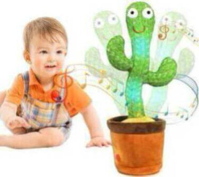 Toyvala Dancing Musical Cactus Toy-88(Green, Brown)