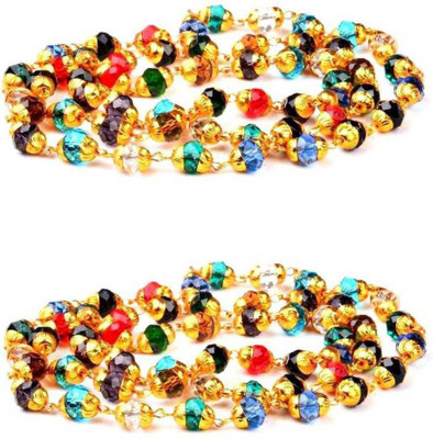 Janki Retails Gold-plated Plated Brass, Crystal Chain Set