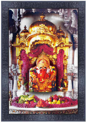 pnf Siddhivinayak Ganapati Mumbai Religious Wood Photo Frames with Acrylic Sheet (Glass) for Worship/Pooja 4672 Religious Frame
