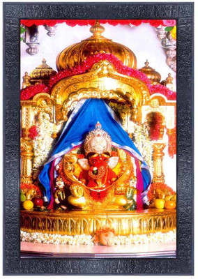 pnf Shree Siddhivinayak Ganapati Mumbai Religious Wood Photo Frames with Acrylic Sheet (Glass) for Worship/Pooja 20597 Religious Frame